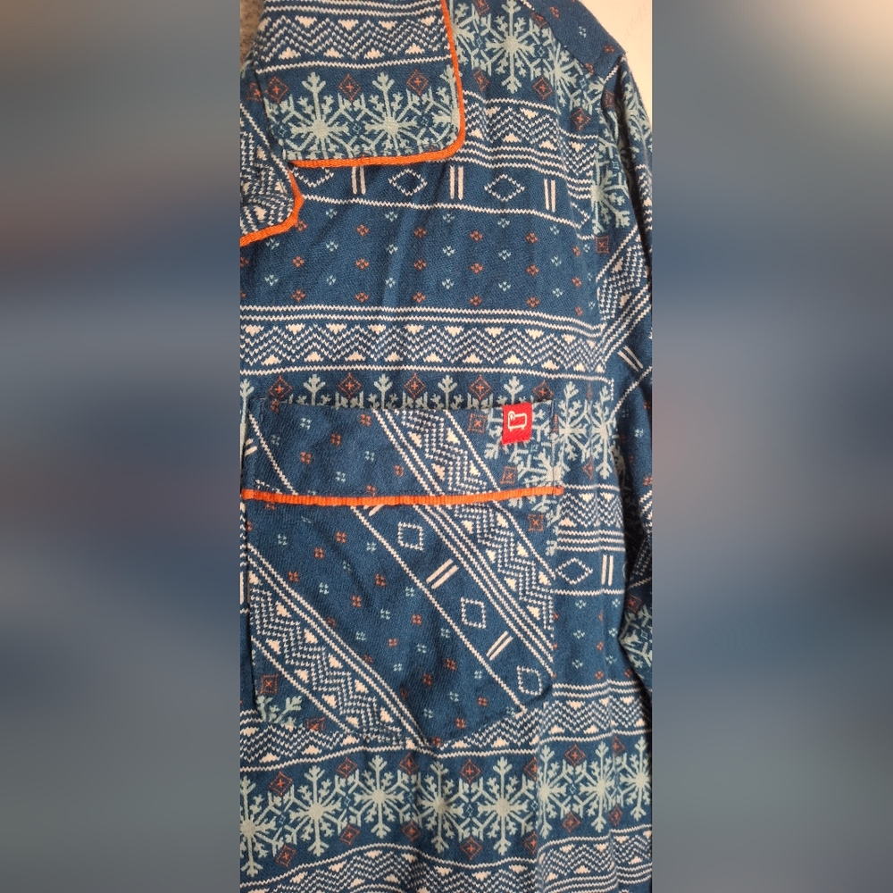 Woolrich Snow Blue Patterned Women's Pajama Set Sz XL Winter Longwear Xmas Basic - Picture 9 of 14